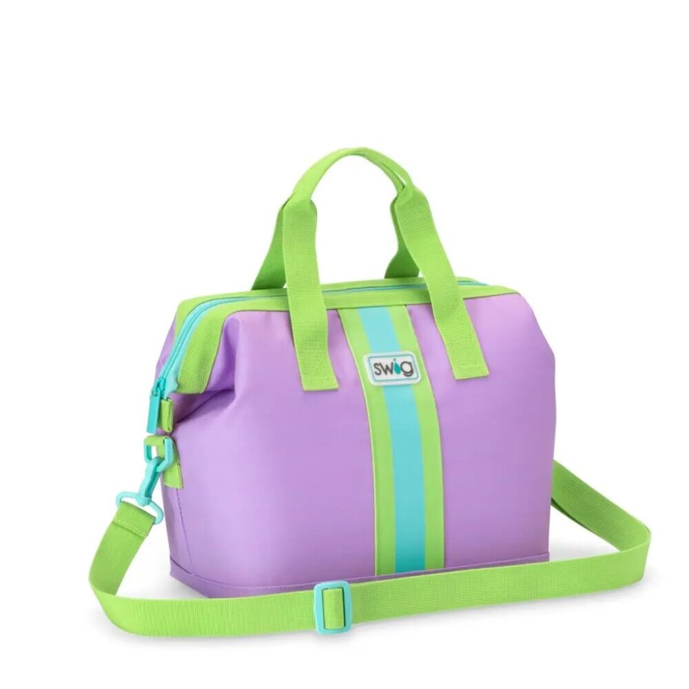 SWIG Purple & Lime Insulated Lunch Tote